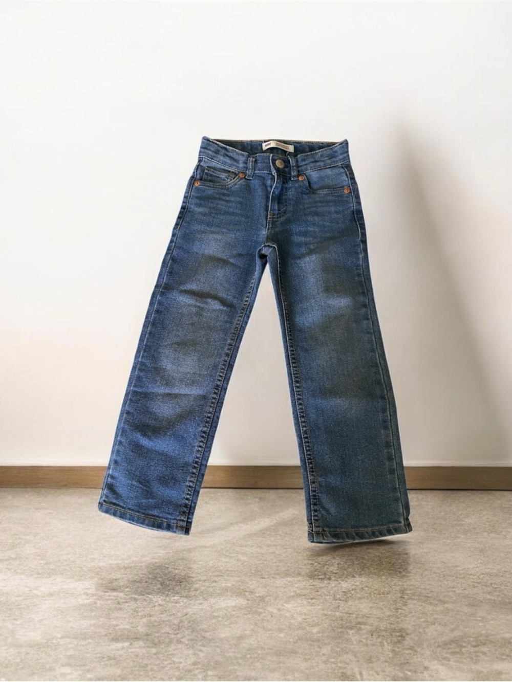 Classic Straight Leg Blue Jeans